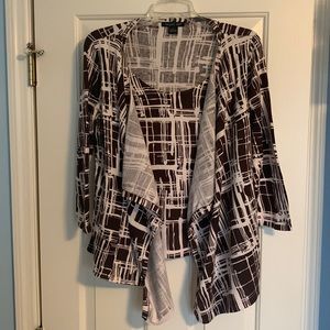 Faux Cardigan Lightweight Sweater